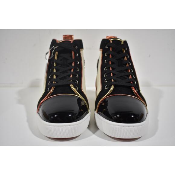 Christian Louboutin Mens Louis SB22 Flat Black White High Top Sneaker 42.5 9.5 - Picture 3 of 8
